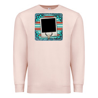 Pale Pink gemstone turquoise serape custom photo frame coaster Premium Sweatshirt - BarkalooDesign