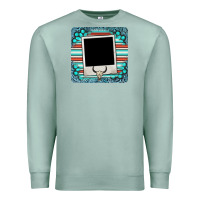 Seafoam gemstone turquoise serape custom photo frame coaster Premium Sweatshirt - BarkalooDesign