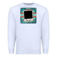 White gemstone turquoise serape custom photo frame coaster Premium Sweatshirt - BarkalooDesign