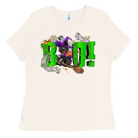 Bone Boo! with black cat Halloween Ladies Tee - NancyCooperArtShop