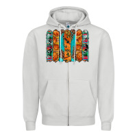 Dove Grey basketball serape cowhide turquoise leopard glitter  brushstrokes Zipper Hoodie - Artiststas