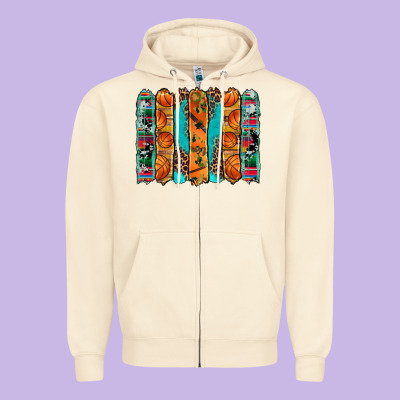 Basketball Serape Cowhide Turquoise Leopard Glitter  Brushstrokes Zipper Hoodie Designed By Artiststas