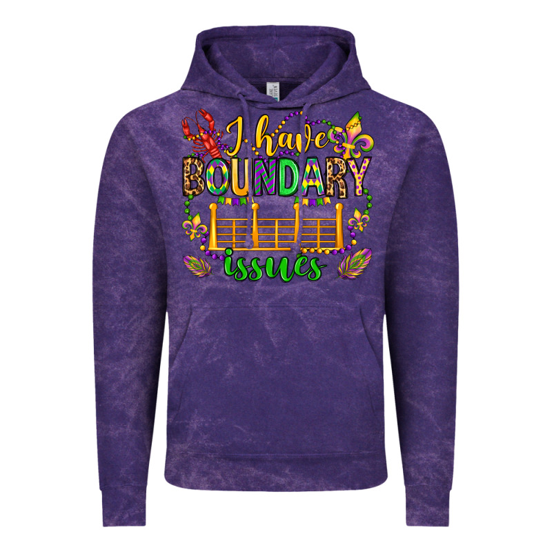 ı Have Boundary Issues Mardi Gras Olivia Vintage Hoodie by OliviaCreatesArt | Teevron