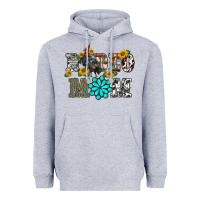 Heather Grey western rodeo bullfighter mom turquoise gemstones  sunflowers Heavyweight Hoodie - BarkalooDesign