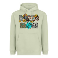 Western Rodeo Bullfighter Mom Turquoise Gemstones  Sunflowers Heavyweight Hoodie | Teevron