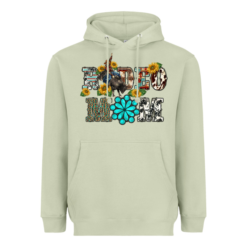 Western Rodeo Bullfighter Mom Turquoise Gemstones  Sunflowers Heavyweight Hoodie by BarkalooDesign | Teevron