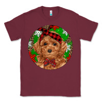 Burgundy Christmas Toy Poodle Classic Tee - RanaPortraitStore