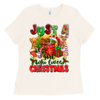 Bone just a girl who loves christmas Ladies Tee - texasbilliewilder
