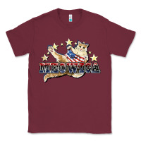 Burgundy Meowica cat 4th of july Classic Tee - HowdyJamesFarm