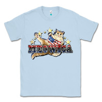 Dusty Blue Meowica cat 4th of july Classic Tee - HowdyJamesFarm