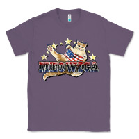 Lavender Meowica cat 4th of july Classic Tee - HowdyJamesFarm