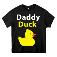 Black Funny Daddy Duck Rubber Duck Heavy Core Tee - longCreatives