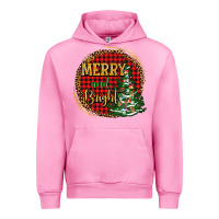 Fuchsia Pink merry and bright christmas tree Urban Hoodie - AdoDesignShop
