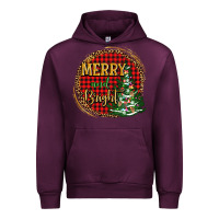 Mauve Wine merry and bright christmas tree Urban Hoodie - AdoDesignShop