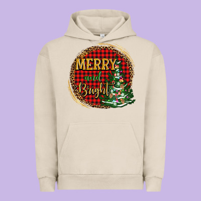 Merry And Bright Christmas Tree Urban Hoodie Designed By Adodesignshop