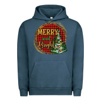 Pigment Midnight Navy merry and bright christmas tree Urban Hoodie - AdoDesignShop