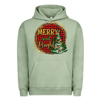 Pigment Oil Green merry and bright christmas tree Urban Hoodie - AdoDesignShop