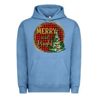 Pigment Pebble Blue merry and bright christmas tree Urban Hoodie - AdoDesignShop
