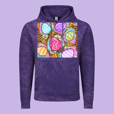 Easter Eggs Daisies Carrots Vintage Hoodie Designed By Oliviacreatesart