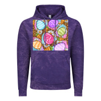 Cloud Purple Easter eggs daisies carrots Vintage Hoodie - OliviaCreatesArt