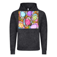 Vintage Black Easter eggs daisies carrots Vintage Hoodie - OliviaCreatesArt