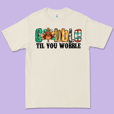 Gobble Til You Wobble Thanksgiving Turkey Premium Tee Designed By Jasminsmagicworld