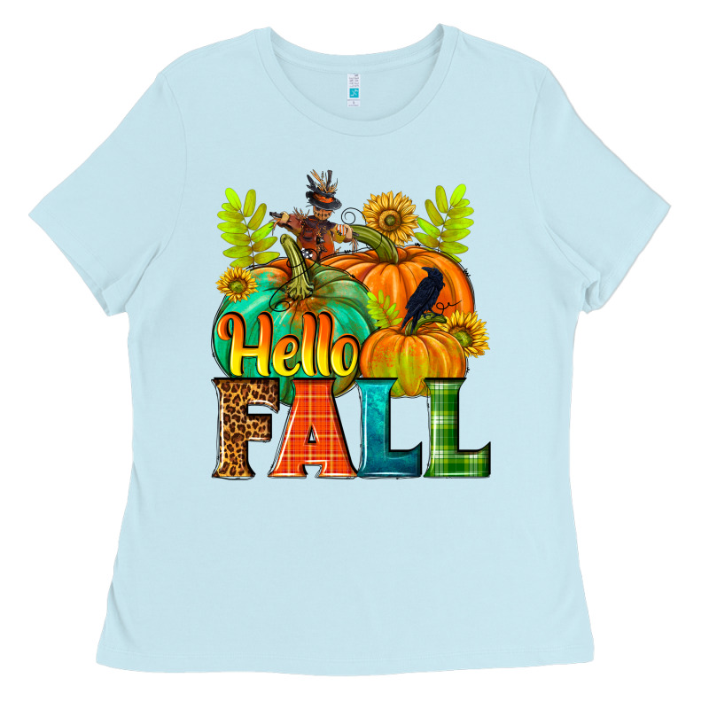 Hello Fall Ladies Tee by NancyCooperArtShop | Teevron