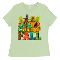 Matcha Hello Fall Ladies Tee - NancyCooperArtShop