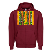 Burgundy st patricks shamrock with cowhide Zipper Hoodie - Artiststas