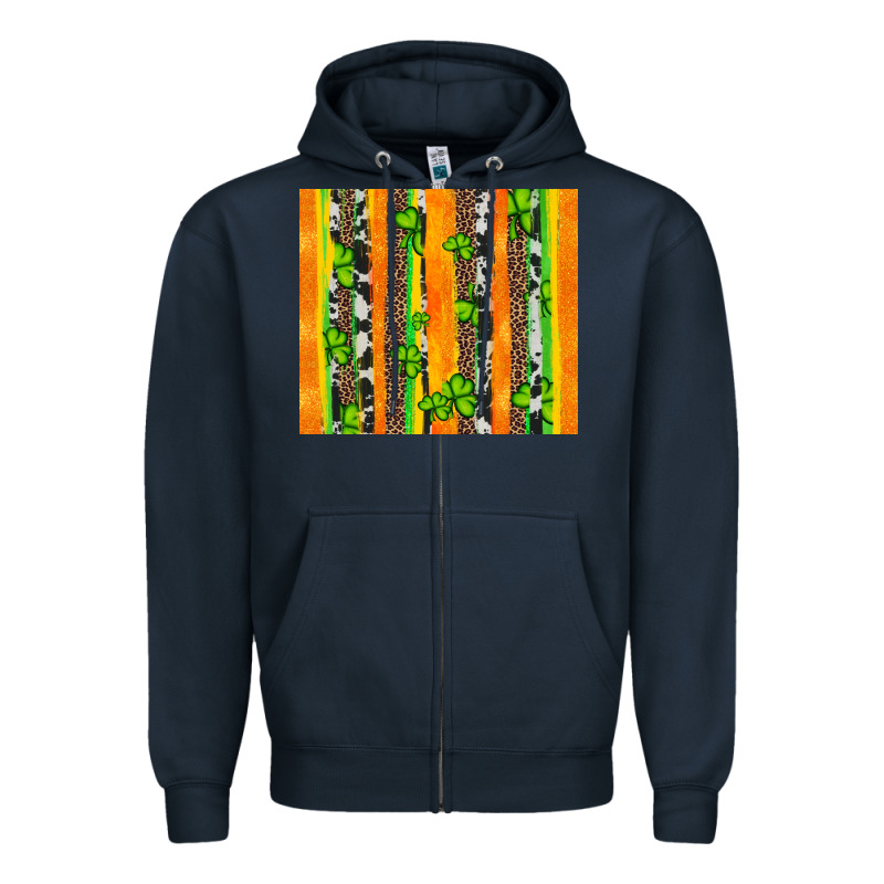 St Patricks Shamrock With Cowhide Zipper Hoodie by Artiststas | Teevron