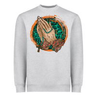 Heather Grey god bless you Heavyweight Sweatshirt - RacoonDesign