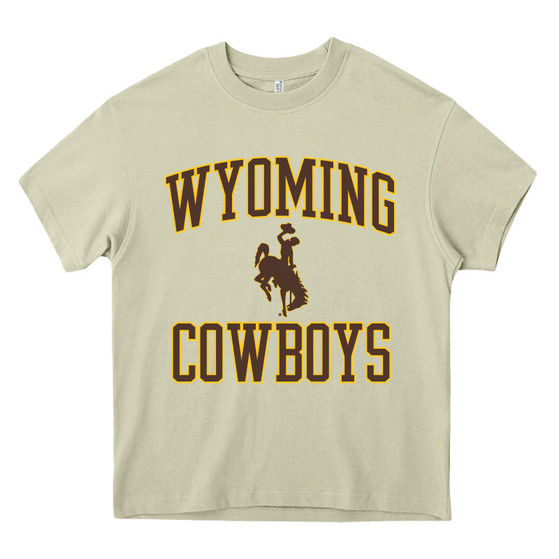 Wyoming Cowboys Men's Apparel Gameday Arch Over Cowboys Sweat Heavy Core Tee by longCreatives | Teevron