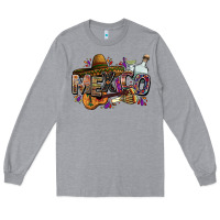 Heather Grey Mexico Long Sleeve Tee - FaDigitalArtStudio