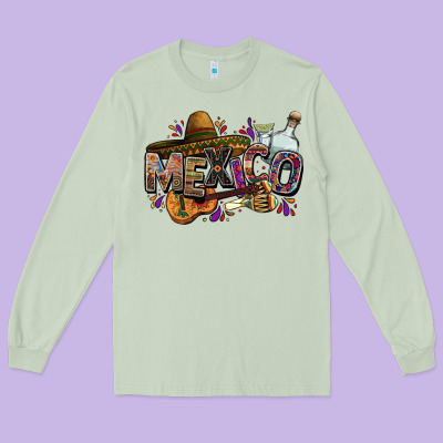 Mexico Long Sleeve Tee Designed By Fadigitalartstudio