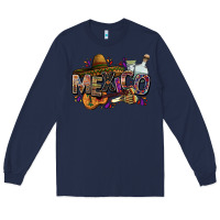 Navy Mexico Long Sleeve Tee - FaDigitalArtStudio