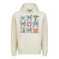 Oatmeal Heather easter bow Premium Hoodie - CowhideDigitalArt