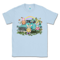 Dusty Blue Easter gnomies with truck Easter Day Classic Tee - HowdyJamesFarm