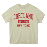 Mossy Cortland New York NY Vintage Sports Design Red Design Sweat Heavy Core Tee - longCreatives