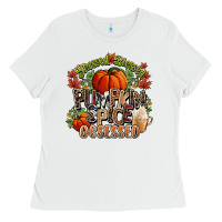 White Stressed blessed pumpkin spice obsessed Fall Ladies Tee - NancyCooperArtShop