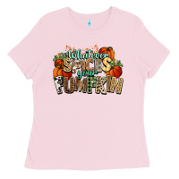 Bubblegum Pink Whatever spices your pumpkin Fall Ladies Tee - NancyCooperArtShop