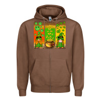 Chestnut st patricks gnomes and coins with shamrock Zipper Hoodie - Artiststas