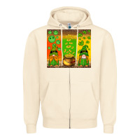 Sandshell st patricks gnomes and coins with shamrock Zipper Hoodie - Artiststas