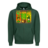Sports Green st patricks gnomes and coins with shamrock Zipper Hoodie - Artiststas