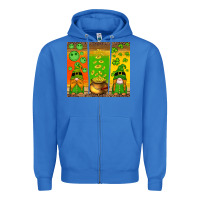 True Royal st patricks gnomes and coins with shamrock Zipper Hoodie - Artiststas