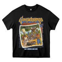 Black R.L. Stine Goosebumps Halloween Say Cheese And Die Heavy Core Tee - longCreatives