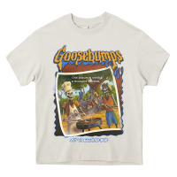 Cream R.L. Stine Goosebumps Halloween Say Cheese And Die Heavy Core Tee - longCreatives