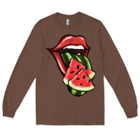Chestnut Watermelon Tongue Long Sleeve Tee - Jasminsmagicworld