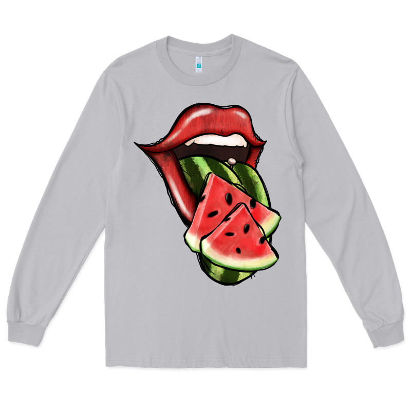 Watermelon Tongue Long Sleeve Tee by Jasminsmagicworld | Teevron