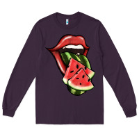 Plum Watermelon Tongue Long Sleeve Tee - Jasminsmagicworld