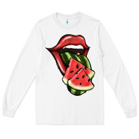 White Watermelon Tongue Long Sleeve Tee - Jasminsmagicworld